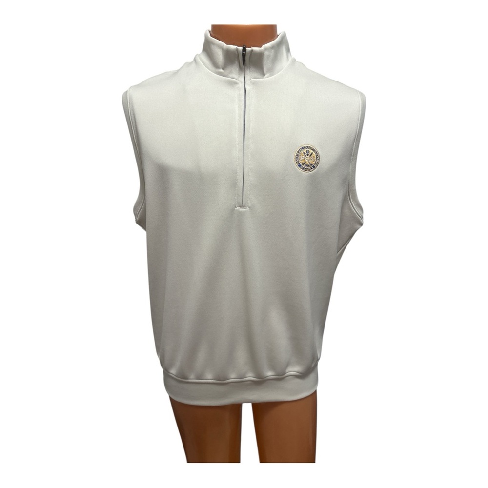 Donald Ross White Vest Half Zip Performance Golf Pullover Men’s Medium PGA Patch